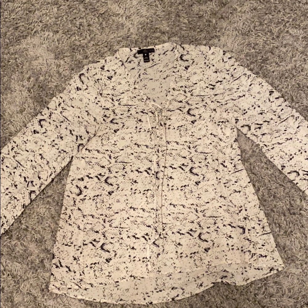 aqua snakeskin long sleeve top